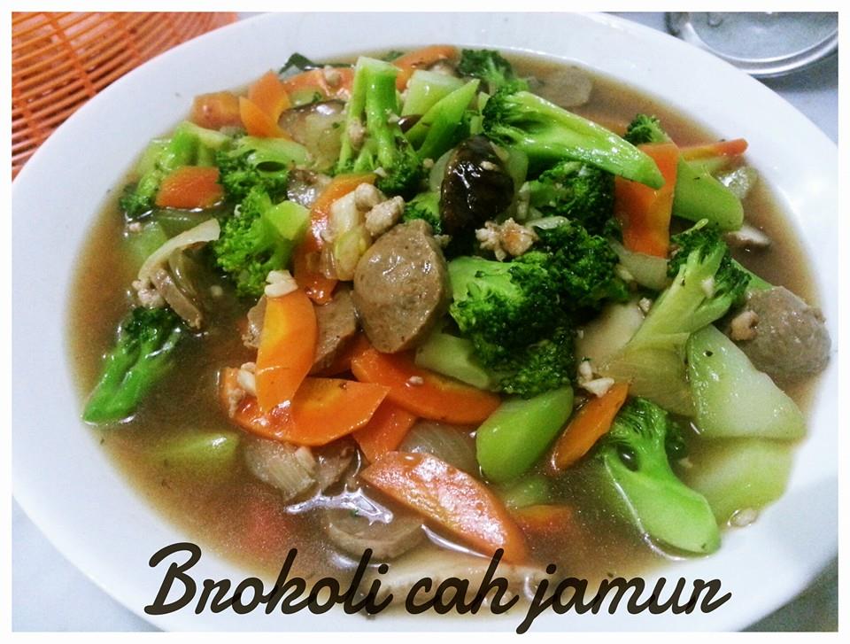 brokoli cah  jamur