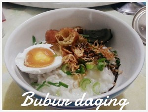 bubur daging