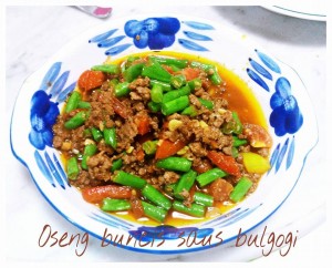 oseng buncis saus daging bulgogi